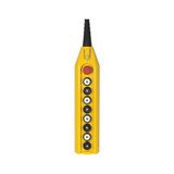 Pendant push-button station with 8 1-speed push-buttons and emergency stop push-button, 1 N.C.