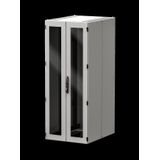 Sheet steel glazed door, vertically divided for VX IT, 800x2200 mm, RAL 7035