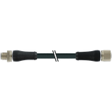M12 Power male 0° / female 0° L-cod. PUR 5x1.5 bk UL/CSA+drag ch. 20m