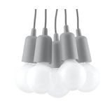 HANGING LAMP DIEGO 5 GRAY E27 5X60W IP20