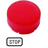 M22-XDLH-R-GB0 Button lens, raised red, STOP