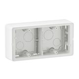 SURFACE MOUNTING BOX 2 GANG WHITE ADJUSTABLE HEIGHT 30/40MM