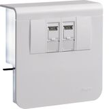 Device carrier data connection 2xCat.6A to SL 20x80mm pure white.