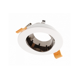 Spot luminaire housing ARIES, IP20, PC, Ø90*30 mm, round, white/black chrome