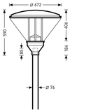 Post-top luminaires 986 CLO (normal) Lens Black ET 36W 3800lm 70 asymmetric wide (AB2L) IP23 IK04 5 SDCM 6727740