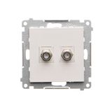 Double aerial socket type "F", module, light gray matt
