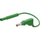 Measuring lead with (4 mm lamella plug, straight) to (4 mm lamella plug, straight), 2 m, green, PVC, 1.0 mm², CAT II, 66.1048-20025