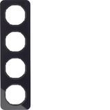 Frame 4gang, R.1, glass black