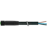 M8 female 0° A-cod. with cable Lite PUR 3x0.25 bk UL/CSA+drag ch. 0.6m
