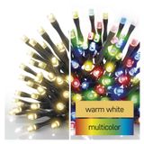 LED Christmas chain 2-in-1, 10 m, outdoor and indoor, warm white/multicolour, programmes