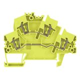 Feed-through terminal, Double-tier terminal, Tension-clamp connection, 2.5 mm², 800 V, 24 A, yellow