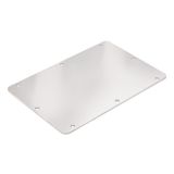 Klippon TB (Terminal Box), flange plate, straight, Height: 298 mm, Width: 117 mm, Depth: 3 mm, Gland plates: left, right, Material: Stainless steel 1.4404, electropolished, silver