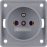 Socket outlet with earthing pin, screw terminals, Int. module inserts,