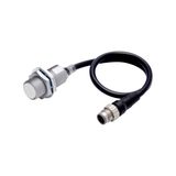 Proximity sensor, inductive, Fluororesin coating (base material: brass), M18, shielded, 8 mm, DC, 3-wire, PNP NO, IO-Link COM3, M12 pigtail Smartclick connector, 0.3 m E2EQ7256D