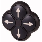 M22S-D4-S-X7 Position pushbutton, RMQ-Titan, Actuators non-flush, momentary, black, 4-fold, opposing pushbuttons not mechanically interlocked, Bezel: black, arrow