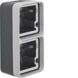 Surface-mounted housing 2-v vert. W.1 ECO, grey