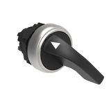 Selector switch actuator lever Ø22mm Platinum series chromed plastic, 2 position, 0 < 1