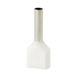 Double insulated sleeve terminal HI 2x1.5/8-bi white, Al/Cu
