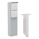 Splashproof garden post with double socket outlet, pin earthing and spike, grey