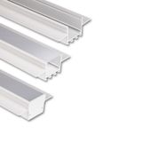 Built-in aluminum profile AO for plasterboard, 79x32mm, Whitey diffus., 1m