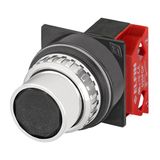 Push-button with full guard, black, N.C.