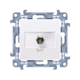 Single earial socket type "F", white