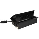 Mediaport Cover: 3x250V E type + 2xRJ45 plate, Wieland quick connectorц; black
