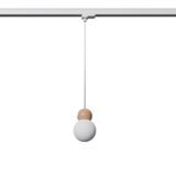 HANGING LAMP 3 PHASE PEKKA WHITE/NATURAL WOOD G9
