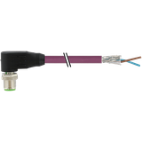 M12 male 90° B-cod. with cable shielded PUR 1x2xAWG24 shielded vt 6.5m