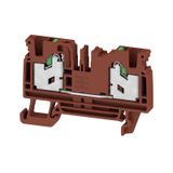 Feed-through terminal block, SNAP IN, brown, 4 mm², 32 A, 1000 V, Numb