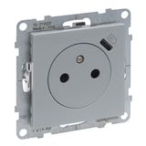 COMBINED SOCKET 2P+E FRENCH STANDARD AUTO TERMINALS SHUTTERED + USB TYPE C ALU