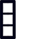 Frame 3gang, glass black