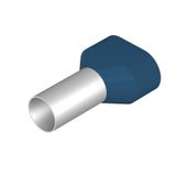 Wire-end ferrule, Twin wire-end ferrule, 20 mm, 16 mm, blue