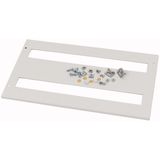 XMMC0806C Front cover, +mounting kit, for FAZ, vertical, HxW=200x600mm, grey