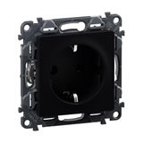 Power socket 2K + Z 16A 250V with protective shutters. Screwless clamps. With front panel. Anthracite