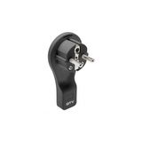 Flat electrical plug, angled 16A, 250 V, black