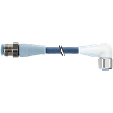 M12 male 0° / M12 female 90° A-cod. LED F&B Pro TPE-S 4x0.34 bu 0.8m