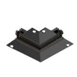 Horizontal  90° connector, Black, Trimless Recessed