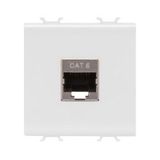 RJ45 SOCKET - CATEGORY 6 - FTP - 2 MODULES - SATIN WHITE - CHORUSMART
