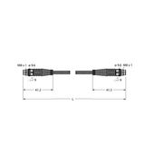 Actuator, Sensor and Supply Cable, PUR Extension Cable   PSG4M-0.15-PSG4M/TXL