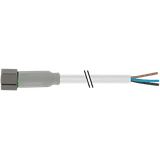 M8 female 0° A-cod. with cable F&B PVC 3x0.25 gy UL/CSA 40m