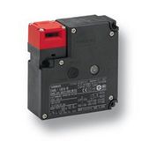 Guard lock safety-door switch, D4NL, G1/2 entry, 3NC + 2NC (slow-action), mechanical lock/24-VDC solenoid release, 10 to 115 VAC/VDC LED indicator D4NL0023C