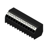 Printed circuit board terminals, 3.50 mm, Number of poles: 12, 135°, Solder pin length (l): 1.5 mm, black, PUSH IN with actuator, Clamping range, max. : 1.5 mm², Tube