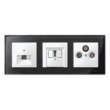 Central plate for RJ45 insert, 1-gang, polar white, glossy, System M
