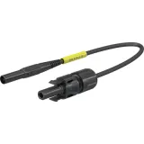 Adapter measuring lead, 4 mm safety plug to 4 mm solar coupling socket, 1.5 m, 1.0 mm², black, 1 kV, 19 A, 32.1198-15021