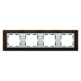 Quadruple frame, wood, Wenge / Aluminum matt