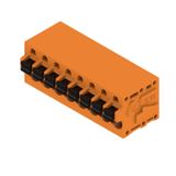 Printed circuit board terminals, 5.08 mm, Number of poles: 8, 90°, Solder pin length (l): 3.5 mm, tinned, orange, PUSH IN with actuator, Clamping range, max. : 2.5 mm², Box