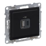 2XUSB TYPE A+C BLACK