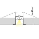 Built-in aluminum profile AD for plasterboard, 35x25mm, Whitey diffusion, 1m