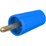 Screw-clamping adapter, 4 mm plug, spreadable to 4 mm socket, blue, CAT II, 24.0160-23